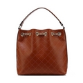 Black Quilted Top Handle Bag With Chain Detail-K027